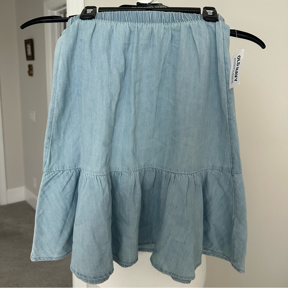 Girls Jean ruffle skirt